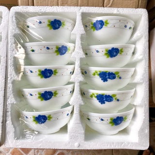 Bộ 10 chén hoa văn cao cấp - chén sứ tráng men