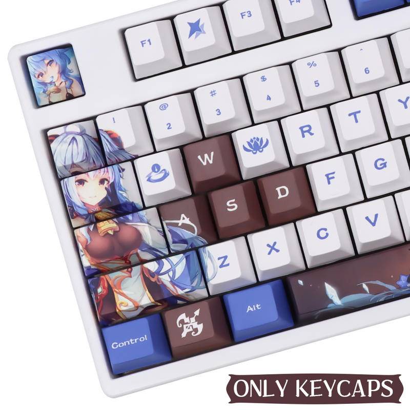 Genshin Impact Ganyu Keycap Cherry Profile  Bộ Nắp Bàn Phím Cơ Genshin Vanyu Chủ Đề Cherry Profile Anime PBT Nhuộm Màu