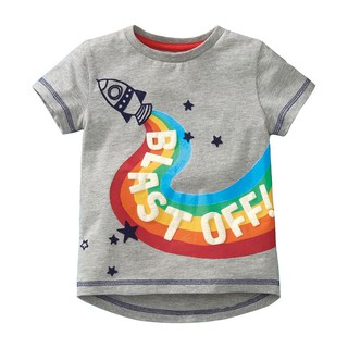 Mã 51351 áp thun xám hình tên lửa BLAST OFF của Little Maven cho bé trai