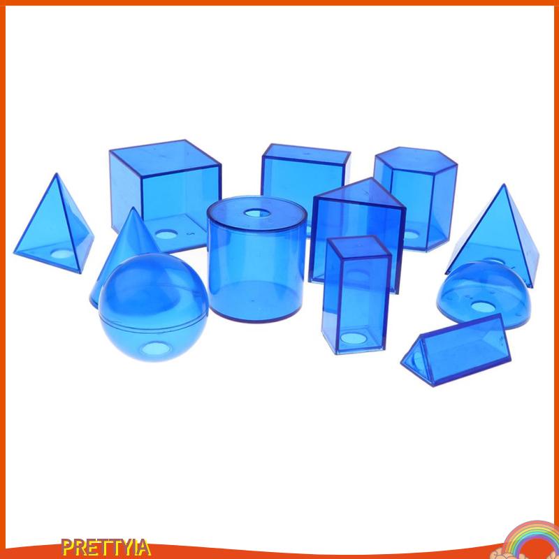 Bộ Đồ Chơi Hình Học 3D Màu Trơn Hỗ Trợ Dạy Toán Cho Bé