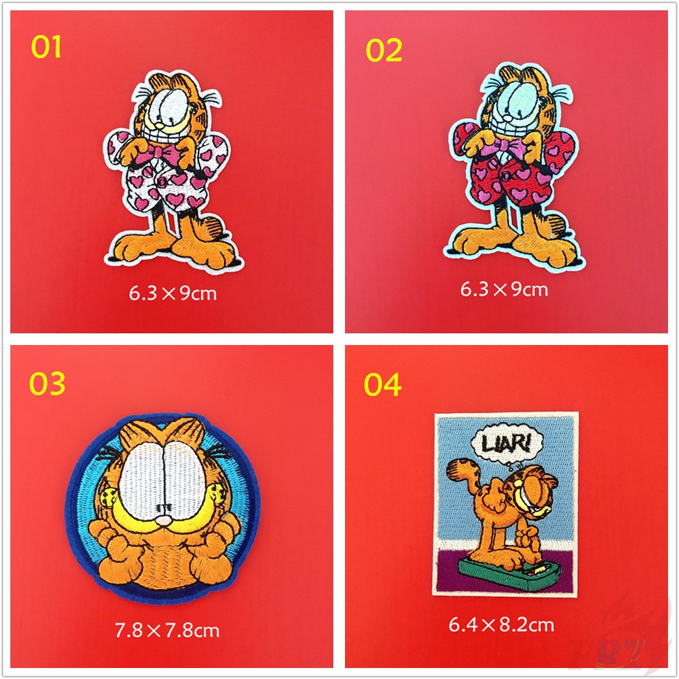 ☸ Cartoon：Garfield Patch ☸ 1Pc Cartoon Cat Diy Sew on Iron on Badges Patches（Garfield - Series 04）