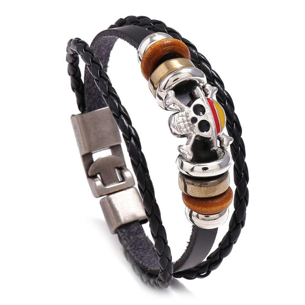 Mxgoods Vòng Tay Dây Da Bện Phong Cách Anime Attack On Titan Cho Nam