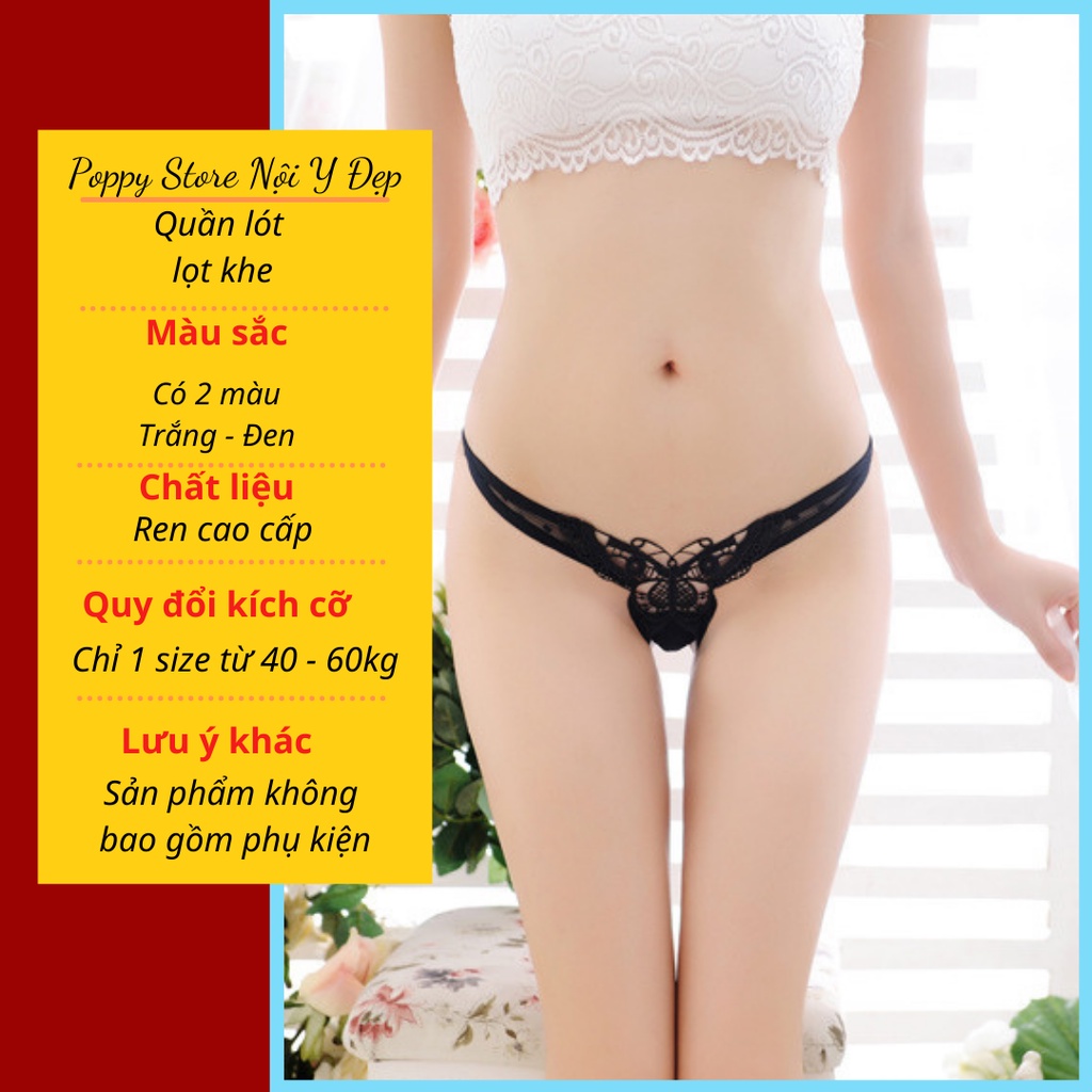 Quần lót nữ lọt khe hình bướm gợi cảm / Quần chip dây xuyên thấu gợi cảm - Sexy cho nữ, chất vải voan cao cấp-thoáng mát