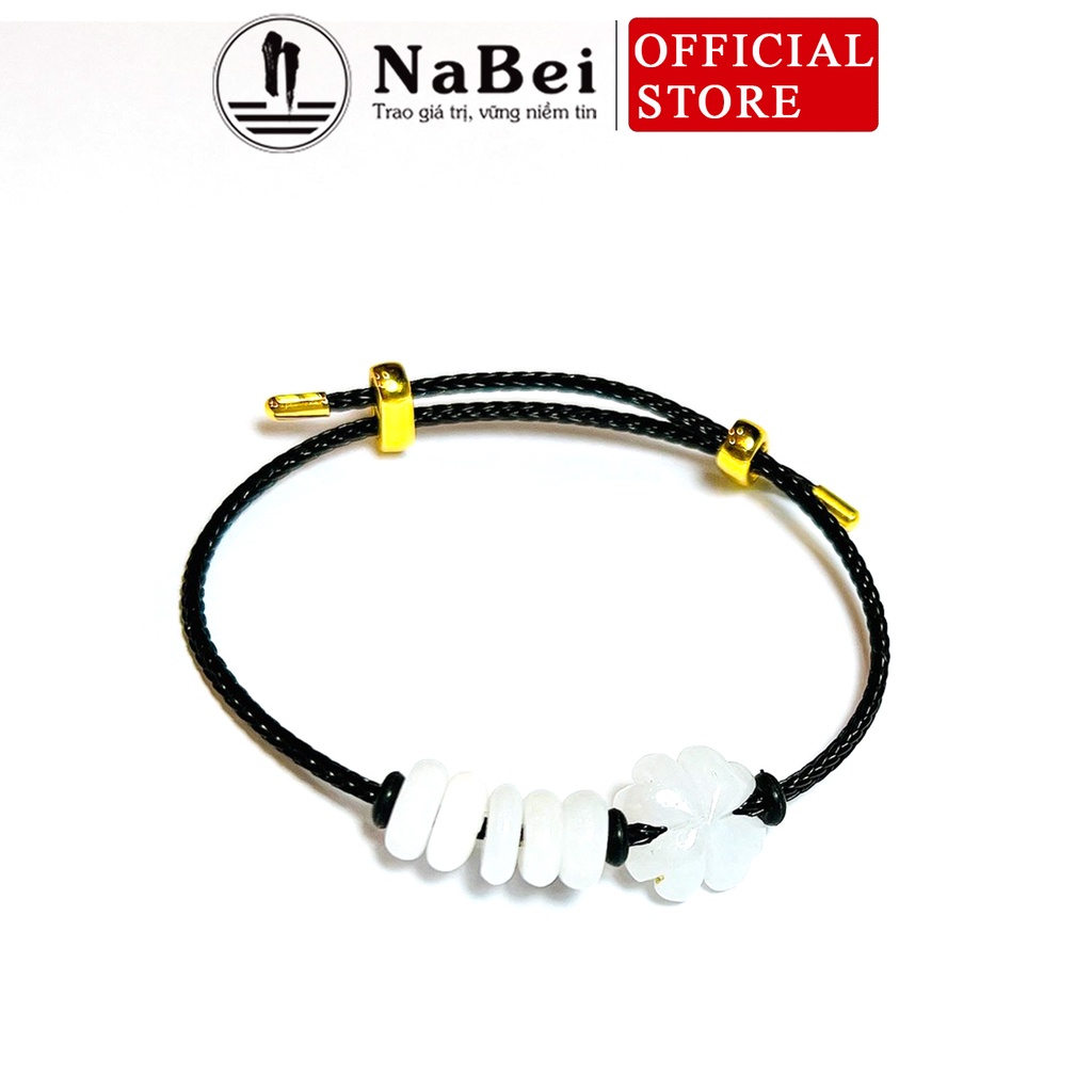 Vòng Tay Đồng Điếu Ngọc Tự Nhiên Mix Cỏ Bốn Lá Phù Hợp Mệnh Kim, Thủy, Mộc, Hỏa, Thổ NB360 - Phong Thủy NaBei Store