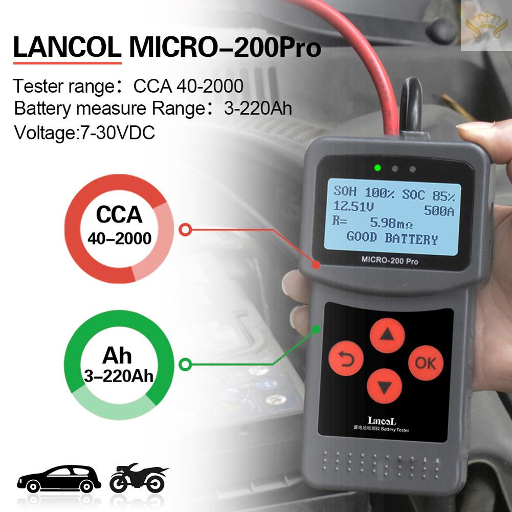 Thiết Bị Phân Tích Ắc Quy Kỹ Thuật Số 12 Bước Micro-200 Pro Chuyên Dụng Cho Xe Hơi Xe Máy