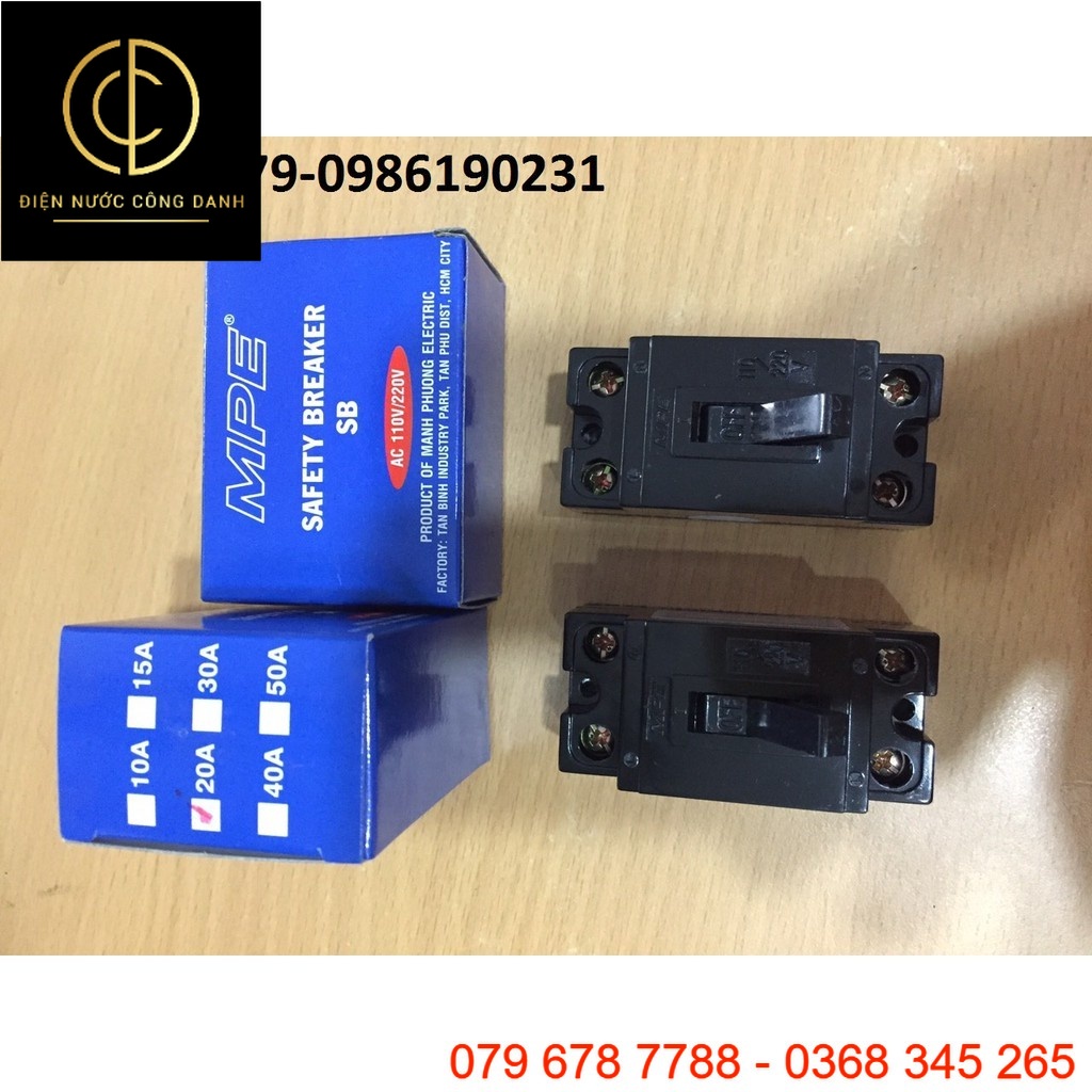 CẦU DAO ĐIỆN TỰ ĐỘNG MPE ,CB CÓC 20A ,30A ,40A