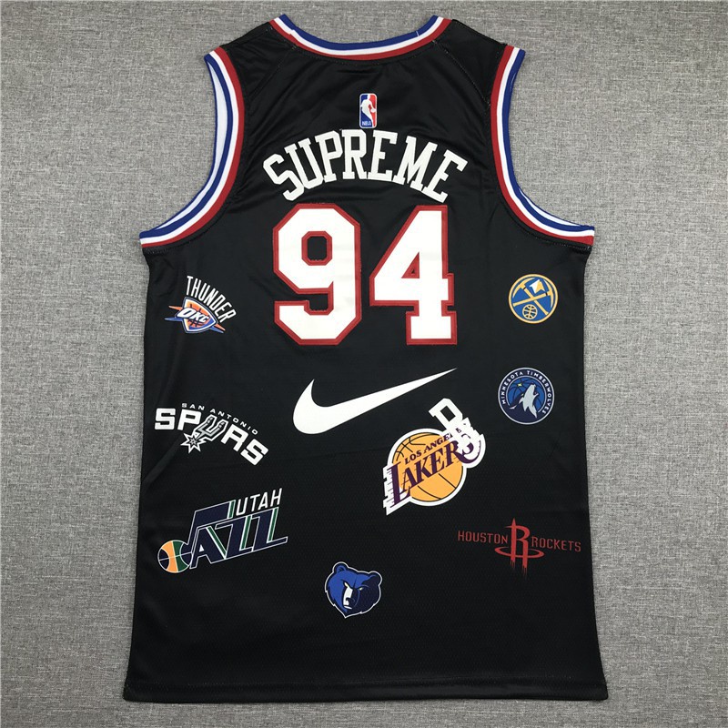 Áo Bóng Rổ NBA Jersey Supreme 94 Màu Đen Cá Tính