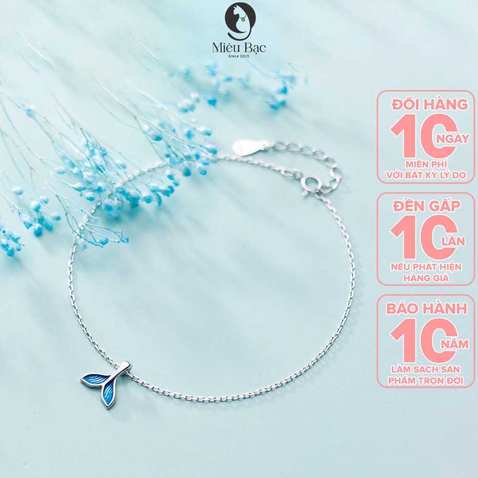 Lắc chân bạc nữ MIÊU BẠC họa tiết đuôi cá heo chất liệu bạc 925 trang sức lắc chân - L400707