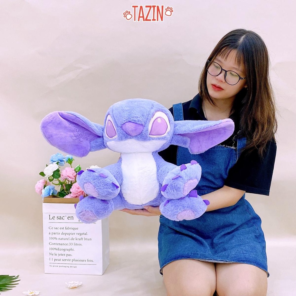 Gấu Bông Hoạt Hình Stitch Tím Lông Mềm Min Cao Cấp Tazin