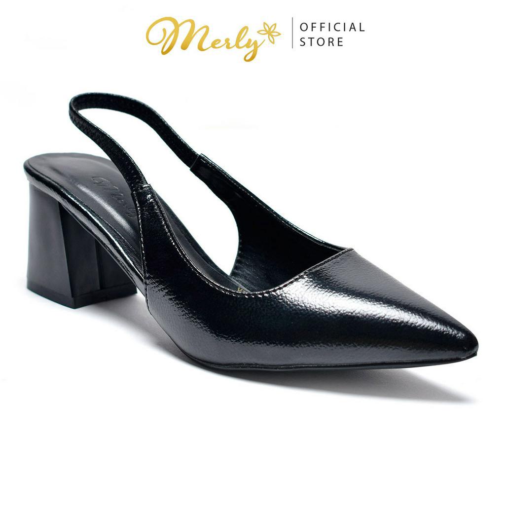 Giày Slingback cao gót Merly 1494, Giày sandal nữ size lớn