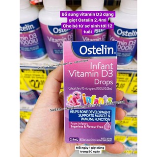 Vitamin D3 Infant Drops Ostelin 2.4ml (Dạng Giọt)