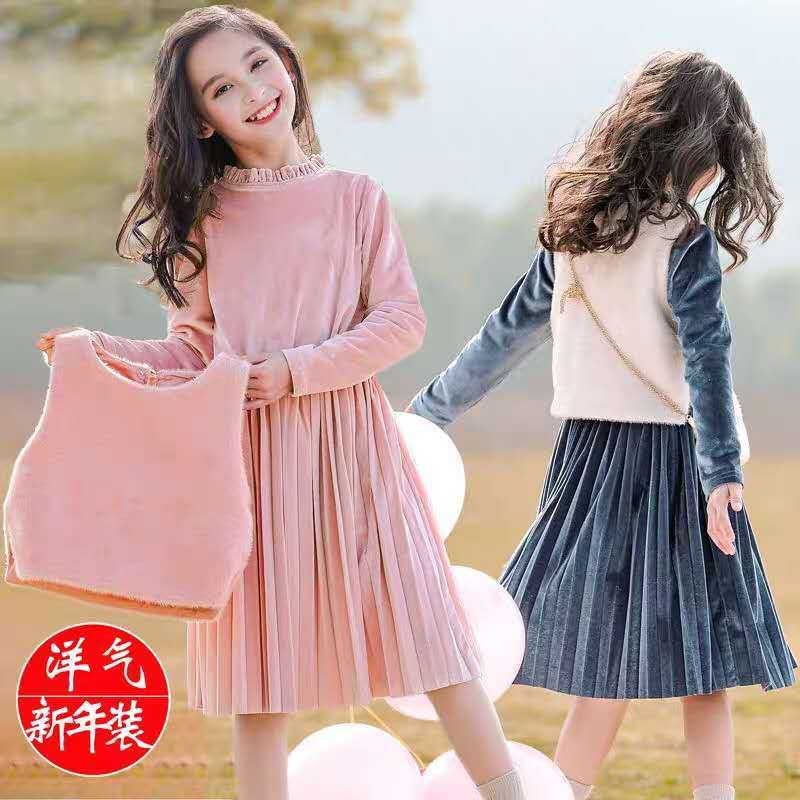 Đầm Công Chúa Chất Nhung Thời Trang Thu Đông 2021 Cho Bé Gái