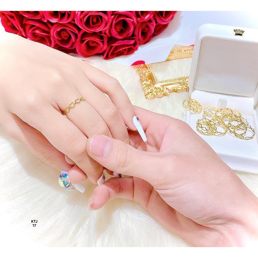 Nhẫn tim dễ thương, có giấy của tiệm