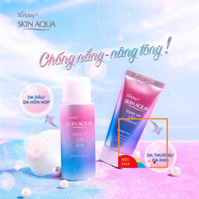 Kem chống nắng kiềm dầu nâng tông Sunplay Skin Aqua Tone Up UV Milk 50g