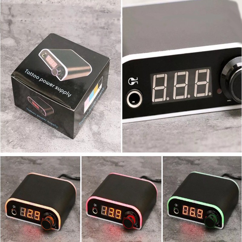 Biến Áp Máy Xăm, Cục Đổi Nguồn Máy Pen, Tattoo Loại Cao Cấp Có Đèn Led không cần dùng bàn đạp ,công tắc nguồn