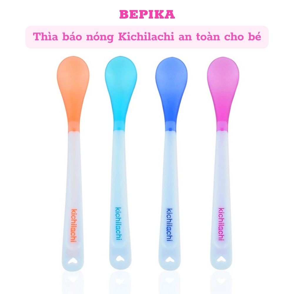 Thìa ăn dặm báo nóng Kichilachi không chứa BPA an toàn cho bé