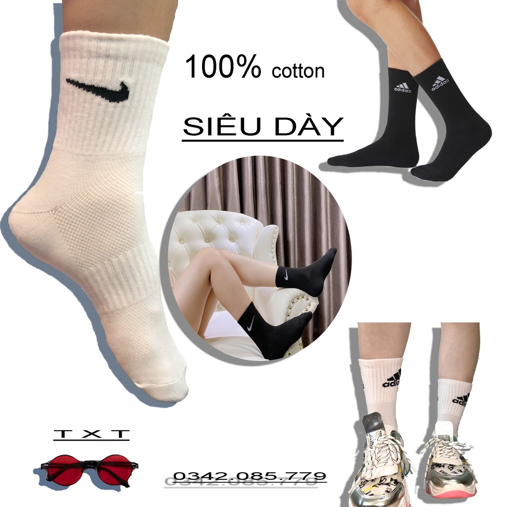 Vớ , tất cổ lửng, tất dệt kim unisex 💥SIÊU DÀY 💥 co giãn hút mồ hôi, Khử Mùi Êm Chân Phù Hợp Cho Mọi Loại Giày