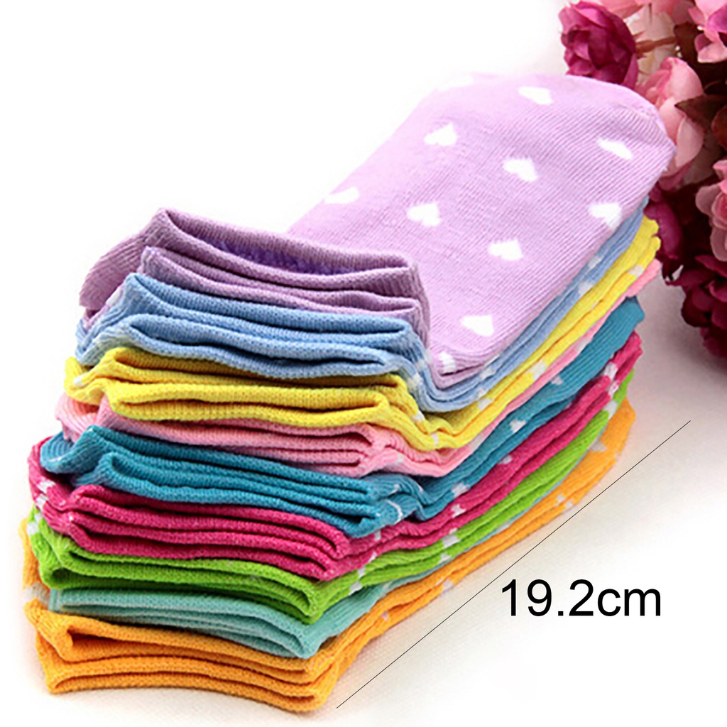 5 đôi tất chân cotton in hình trái tim dễ thương cho nữ
