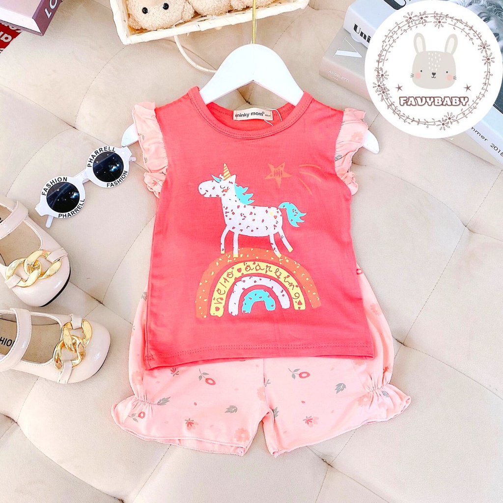 Bộ MINKY MOM Chính Hãng Bé Gái Áo Cánh Tiên Thun Lạnh Hình Thỏ Thiên Nga Alice Đáng Yêu Cho Bé 0 1 2 3 4 5 Tuổi-Favybaby
