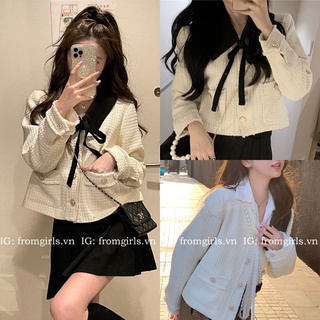 Áo khoác dạ nữ tháo rời cổ, áo dạ nữ dáng lửng có túi ulzzang - AKH01