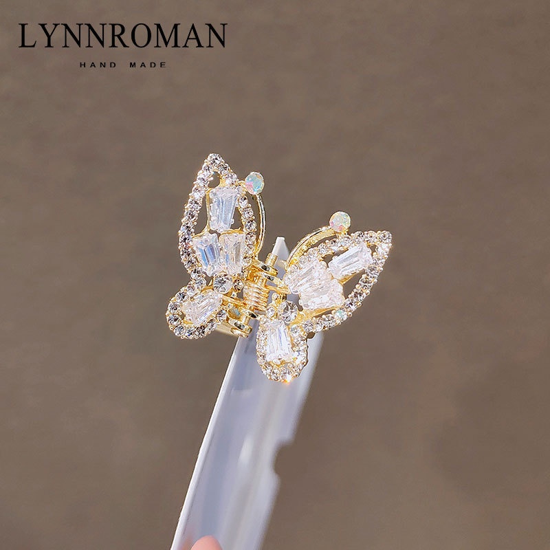 Kẹp Tóc Hình Bướm Đính Đá Zircon Lấp Lánh Phong Cách Hàn Quốc Thanh Lịch Dành Cho Nữ