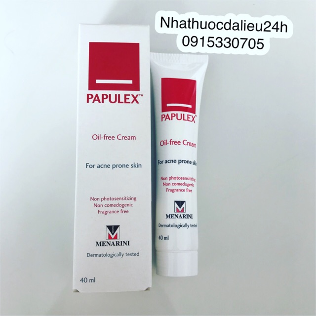 Papulex oil free cream 40ml - kem giảm mụn ngăn ngừa dầu nhờn