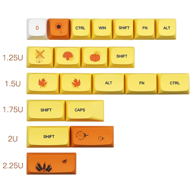 Keycap Cho Bàn Phím Cơ PBT XDA  AUTUMN 129 Phím | Ez.Market