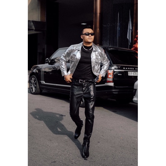 Áo khoác da trắng bạc WAGG