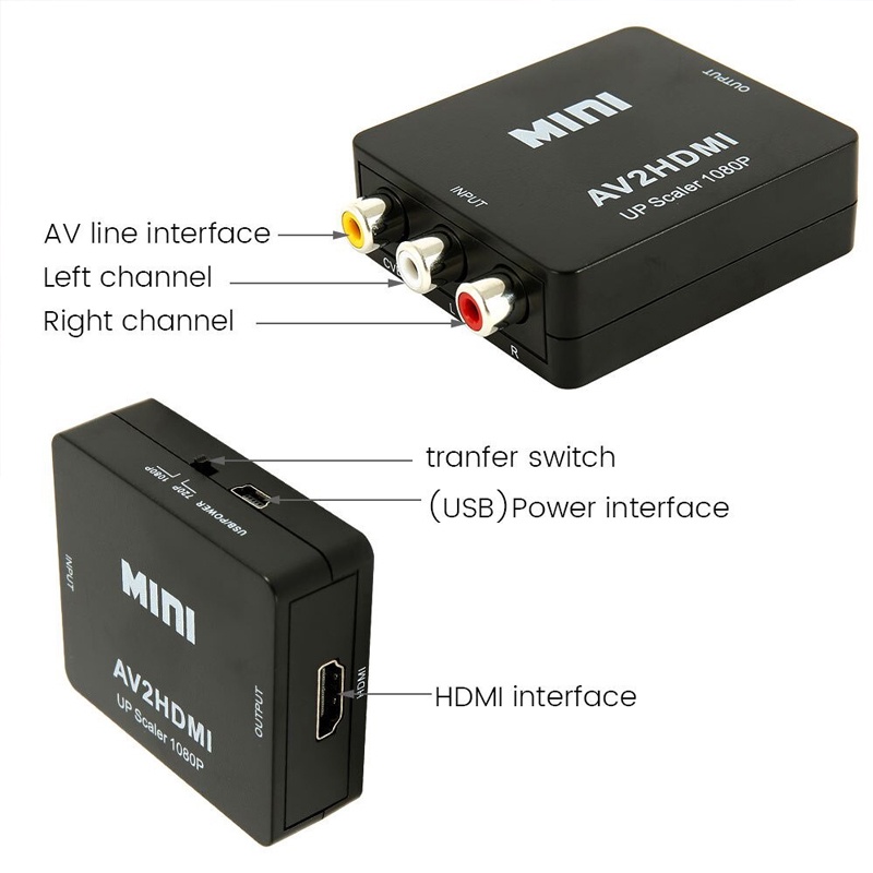 Bộ ChuyểN ĐổI 1080P AV Sang HDMI AV Cvb L/R Sang HDMI Cho Laptop PS3 TV Box
