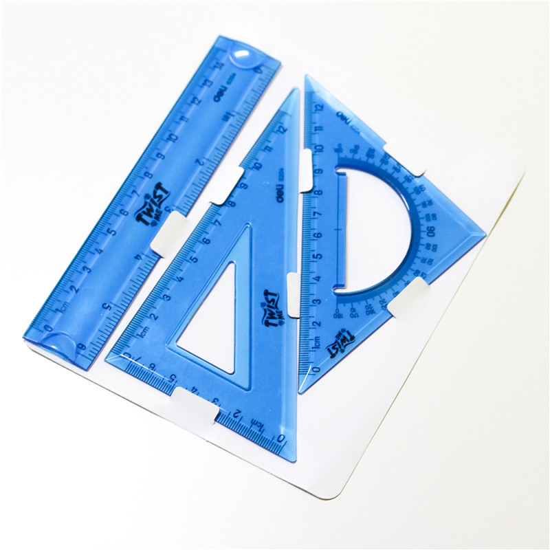 Bộ thước đo văn phòng phẩm DELI 6204 dẻo tiện lợi