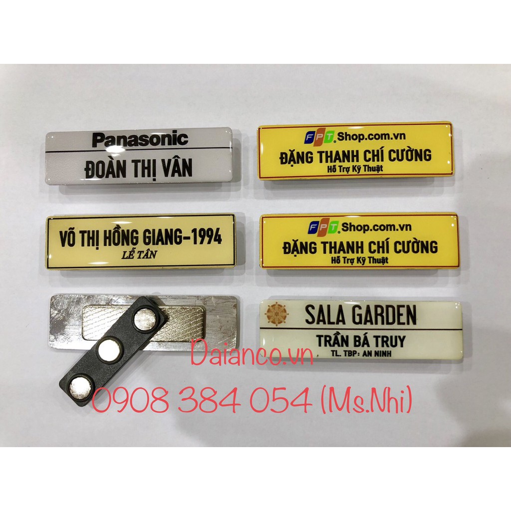 Bảng tên nhân viên cài áo đuôi cài nam châm tiện dụng