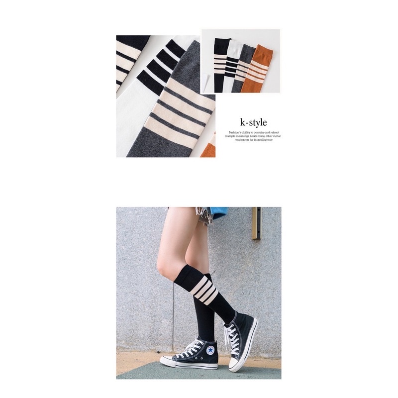 Tất vớ cao bắp chân - Style Hàn Quốc uzzlang đáng yêu - Cotton mềm mại mix đồ siêu chất