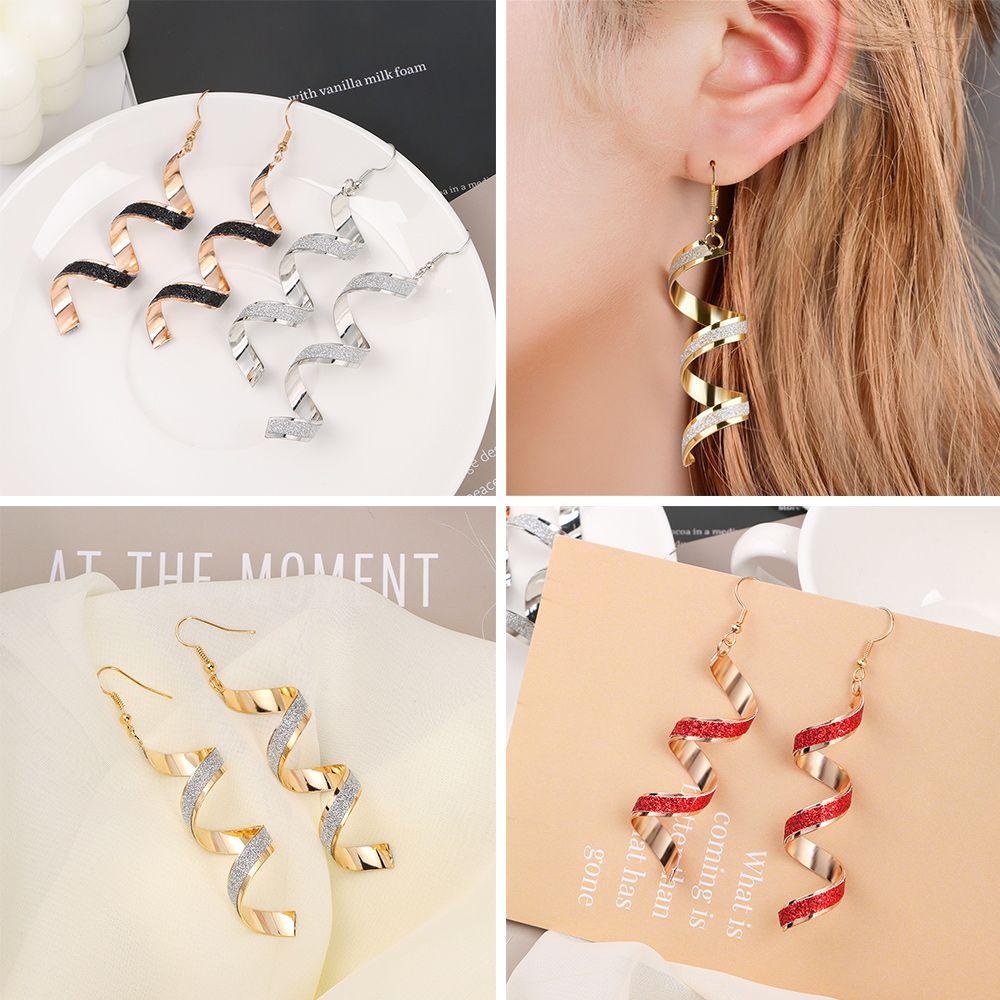 1 Đôi Bông Tai Dạng Xoắn Ốc Sáng Tạo Cho Nữ