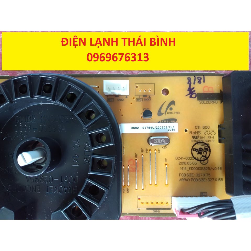 Bo mạch hiển thị máy giặt samsung cửa ngang led đơn