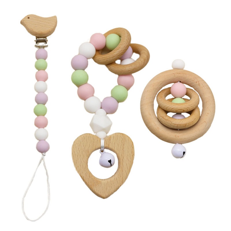 Set 3 Dây Đeo Giá Đỡ Núm Vú Giả Có Kẹp Dành Cho Bé Sơ Sinh Mọc Răng