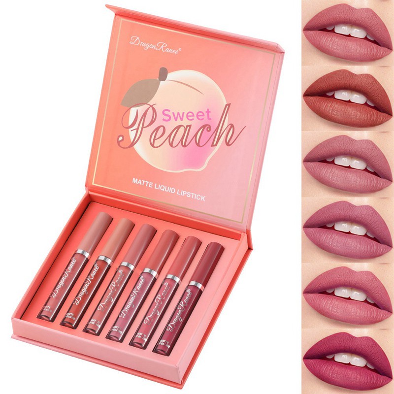 Dragon Ranee Liquid Lipgloss Sets Matte Lipstick Kit y Winter Lip Glaze Non-Stick Cup Lips Makeup Chinese Style Cosmetics -A