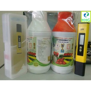 1 bút đo độ ph: ph-02 auto hiệu chuẩn & 1 cặp hydroumat f dung dịch thủy canh cho cây ăn quả