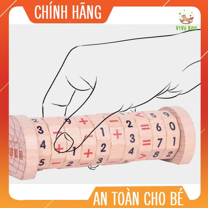 Máy tính gỗ xoay tròn Montessori♥️ CHÍNH HÃNG♥️ ĐỒ CHƠI GIÁO DỤC♥️ giúp bé tăng khả năng tính toán,phát triển tốt não bộ