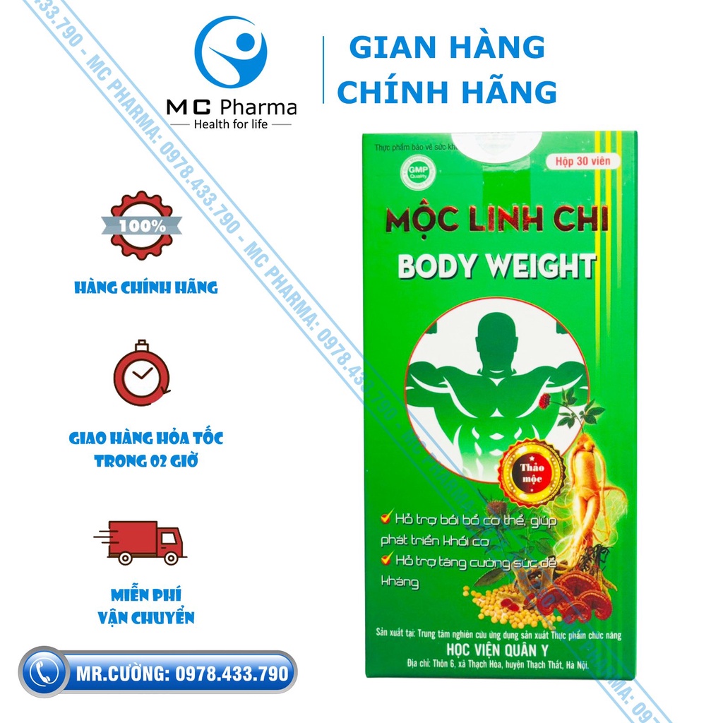 Mộc linh chi Body weight Học viện quân y hộp 30 viên