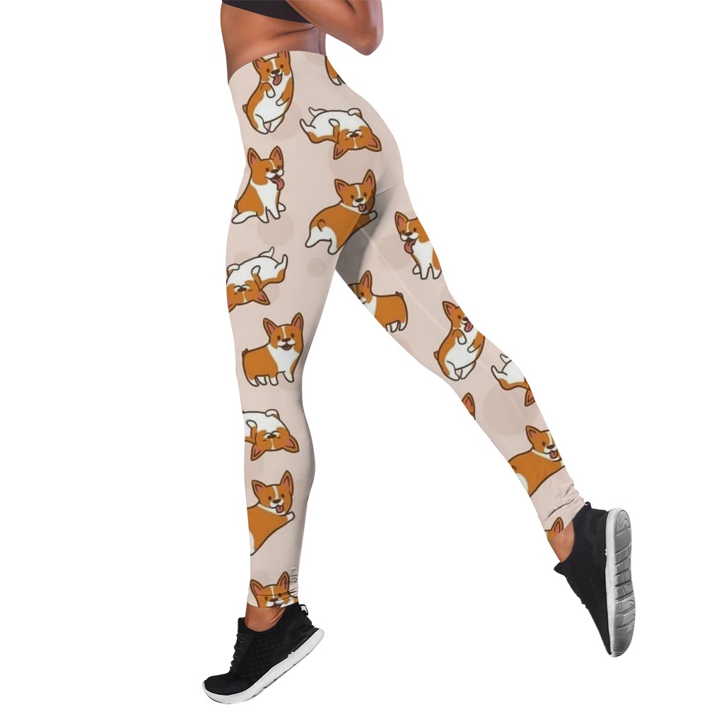 CLOOCL Quần Legging Co Giãn In Hình Trái Tim Quả Đào Chơi Thể Thao Ngoài Trời Cho Nữ