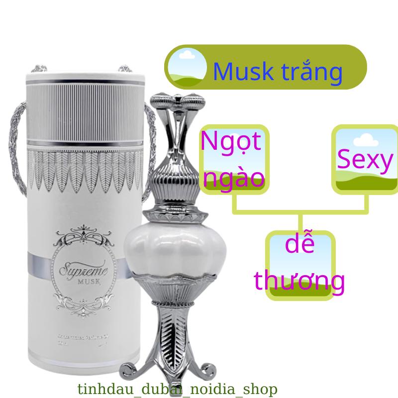 [ chính hãng] tinh dầu nước hoa dubai nội địa supreme musk trắng - tinh dầu nước hoa dubai