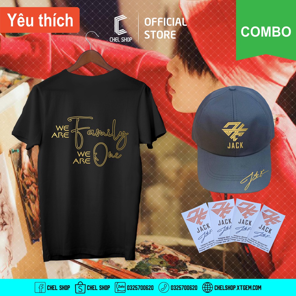 Combo Mũ nón & Áo thun cao cấp logo Kim cương Jack [TẶNG THẺ CHỮ KÝ]