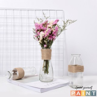 Bình hoa decor thắt eo, lọ hoa thủy tinh cuốn dây thừng trang trí để bàn 2PAINT