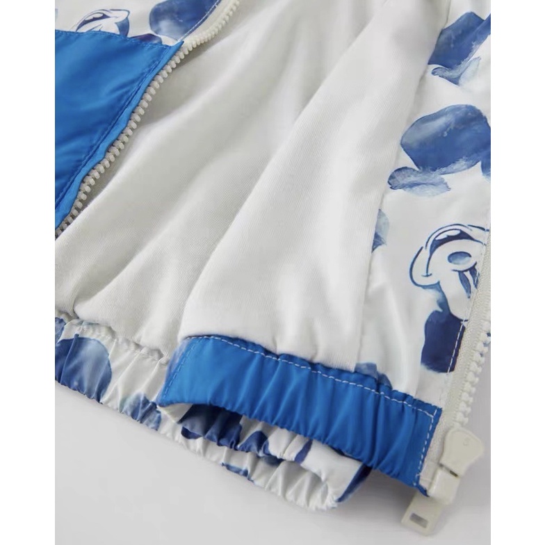 Áo gió lót cotton Zara mickey xanh phối tay vàng