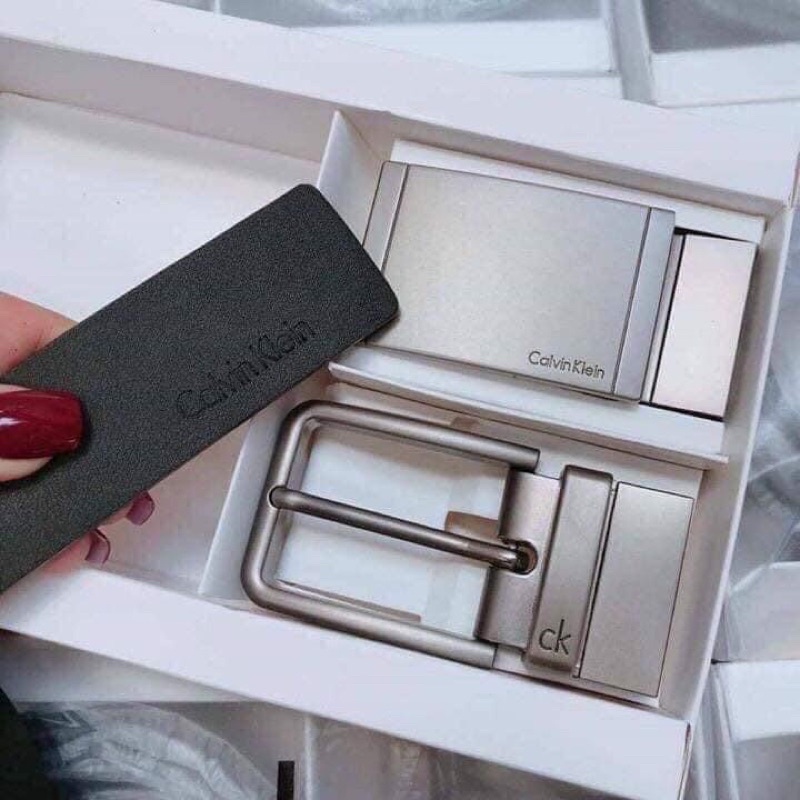 DÂY LƯNG C.K 2 MẶT CHO NAM FULL HỘP - THẮT LƯNG NAM