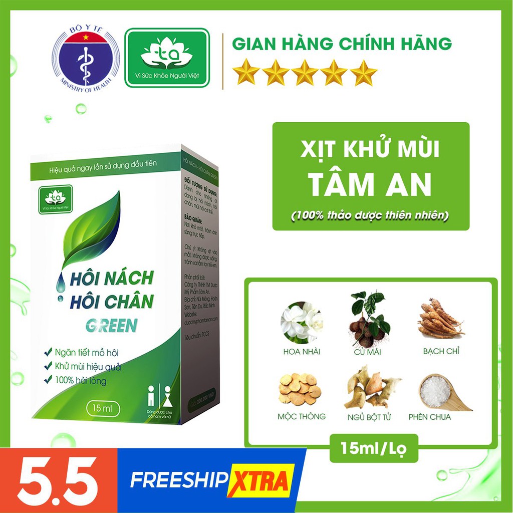 [CHÍNH HÃNG]Xịt Khử Mùi Hôi Nách, Hôi Chân Tâm An - Hiệu Quả Ngay Lần Đầu Tiên Sử Dụng