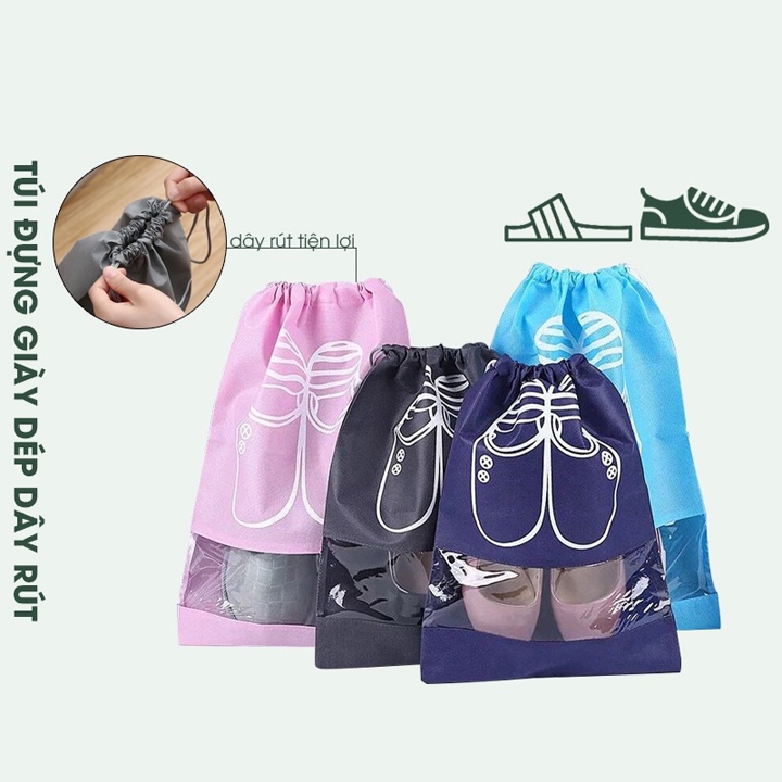 Túi Đựng Giày Dây Rút Túi Xách Tay Dây Kéo Tổ Chức Đa Mục Đích Làm Dày Du Lịch Lưu Trữ Giặt Ủi