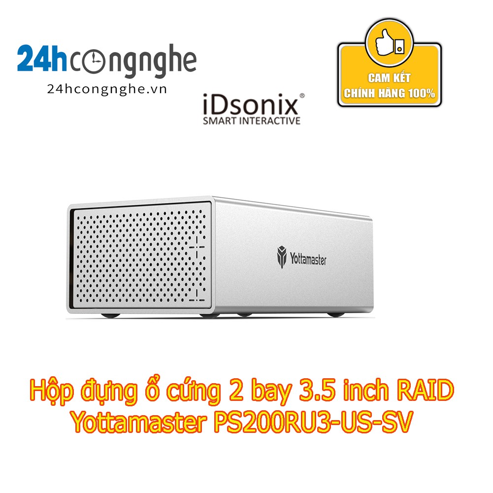 Hộp đựng ổ cứng 2 bay 3.5 inch RAID Yottamaster PS200RU3-US-SV