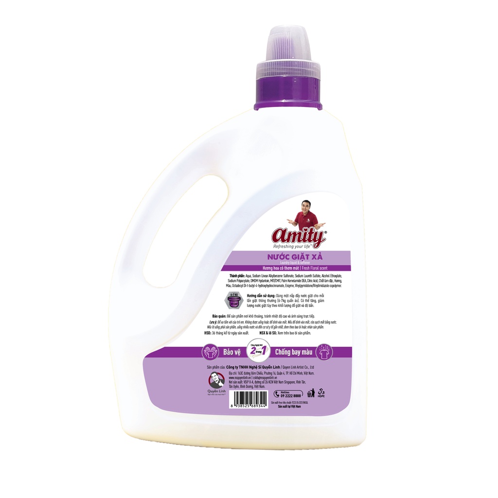 Nước giặt xả AMITY 2 trong 1 - 5kg - Nhiều mùi hương