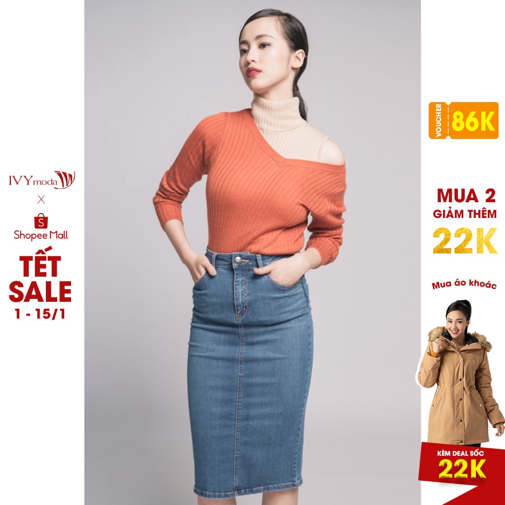 [NHẬP WABRTL5 GIẢM 10% TỐI ĐA 50K ĐH 250K ]Áo Len Nữ cổ V dài tay IVY moda MS 58B4847